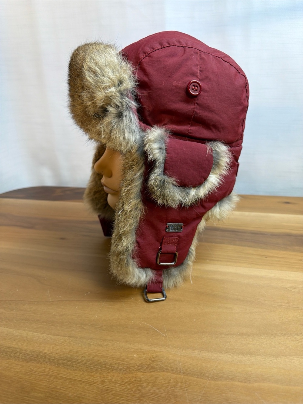 VTG FRR Canada Bomber Trapper Hat Rabbit Fur Trim Aviator Ushanka Sz S-24”